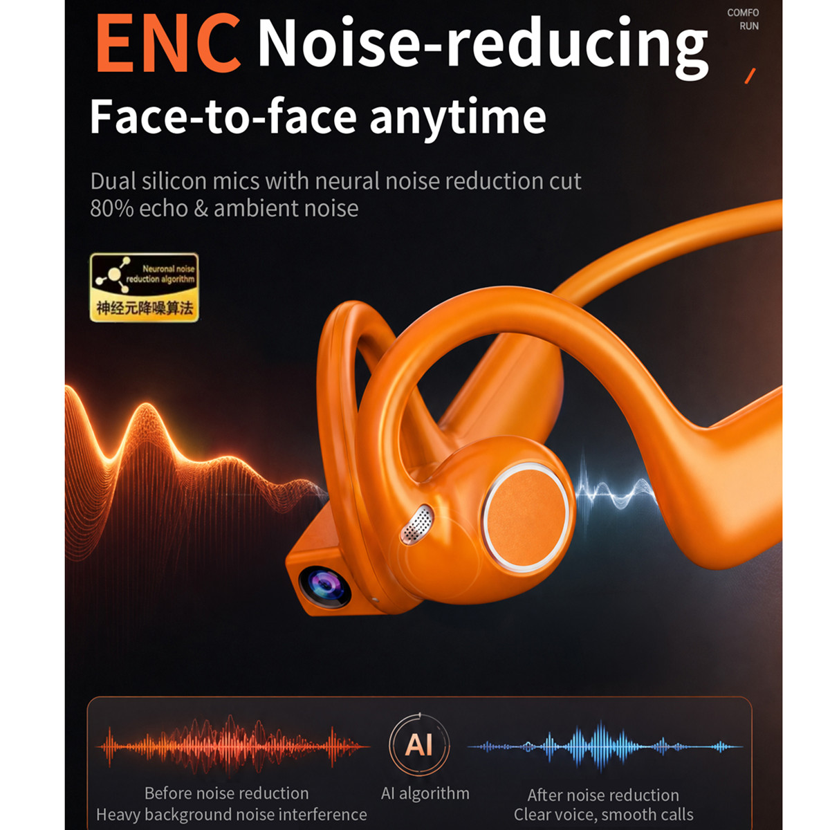 New Smart Camera Earphone Bone - Bone Conduction Running Headphones recension och pris