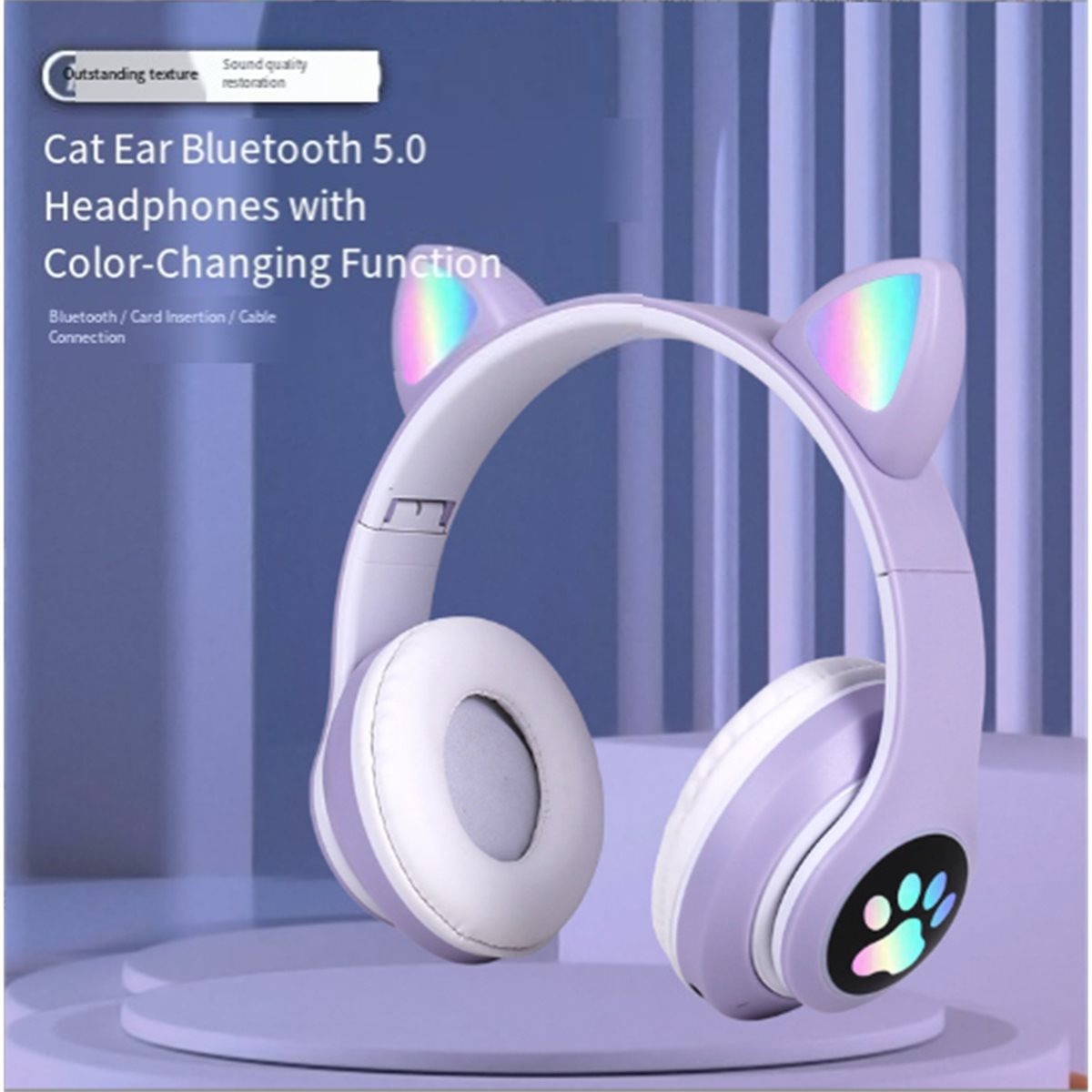 DT[Set of ]D1585-Cute Cat Ear  - Cat Ear Bluetooth Headset Led recension och pris